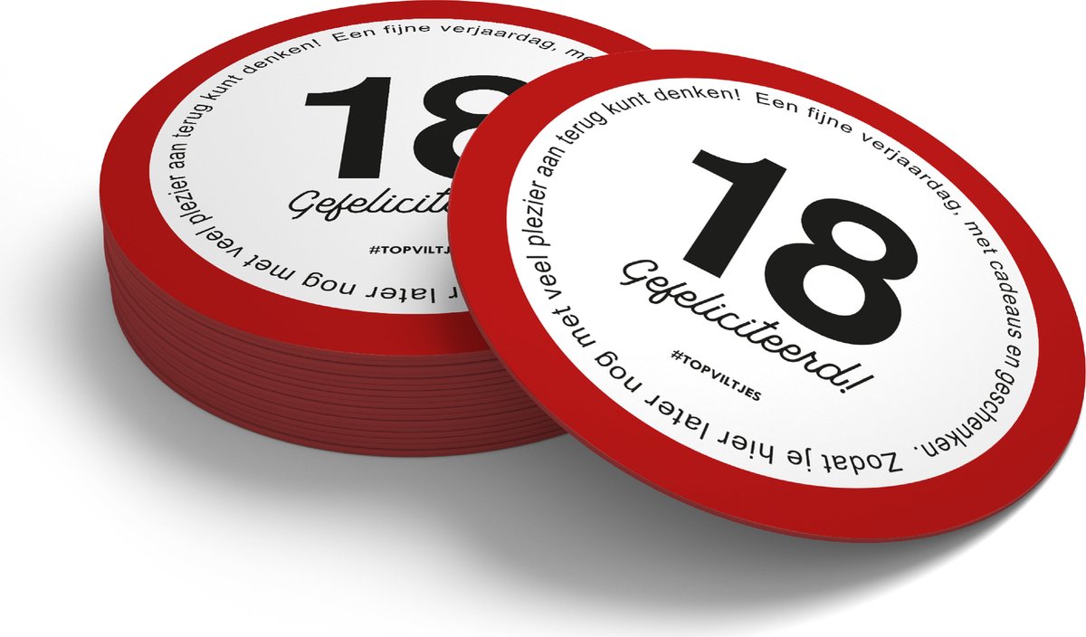 Bierviltjes Verjaardag | Gefeliciteerd 18 jaar (20 stuks)